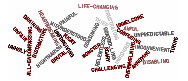 A Word Cloud of Members' Answers to "Describe MS in One Word"