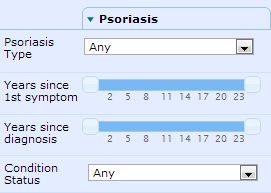 Advanced Search Options for Finding Psoriasis Patients with the Same Subtype, Condition Status, Number of Years Since Diagnosis and More.   