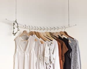 Clothes Hanging on a Rack